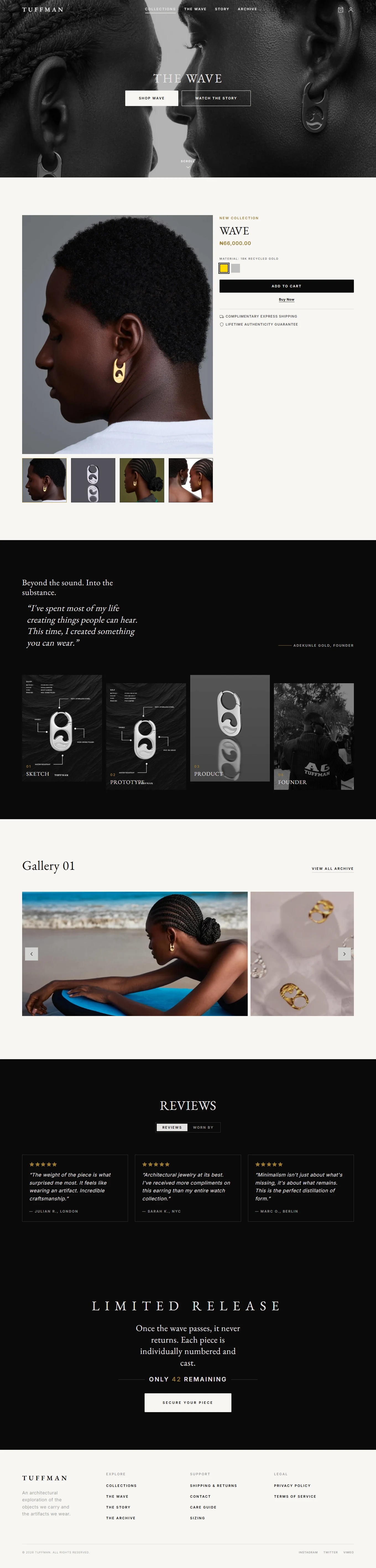 TUFFMAN The Wave jewellery ecommerce experience