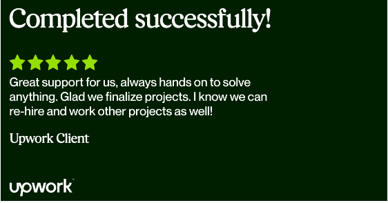 Five-star Upwork review for Webflow project support