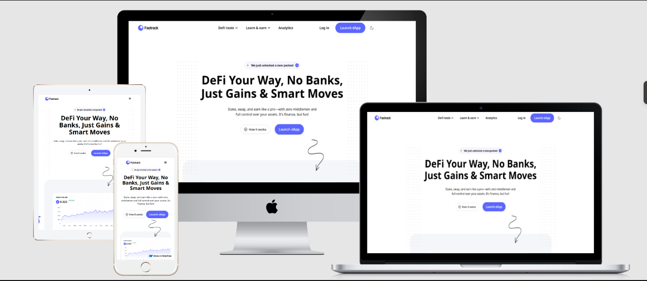 FastTrack DeFi platform website
