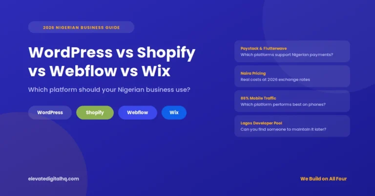 wordpressvs shopifyvs webflow vs wix nigeria featuredimage